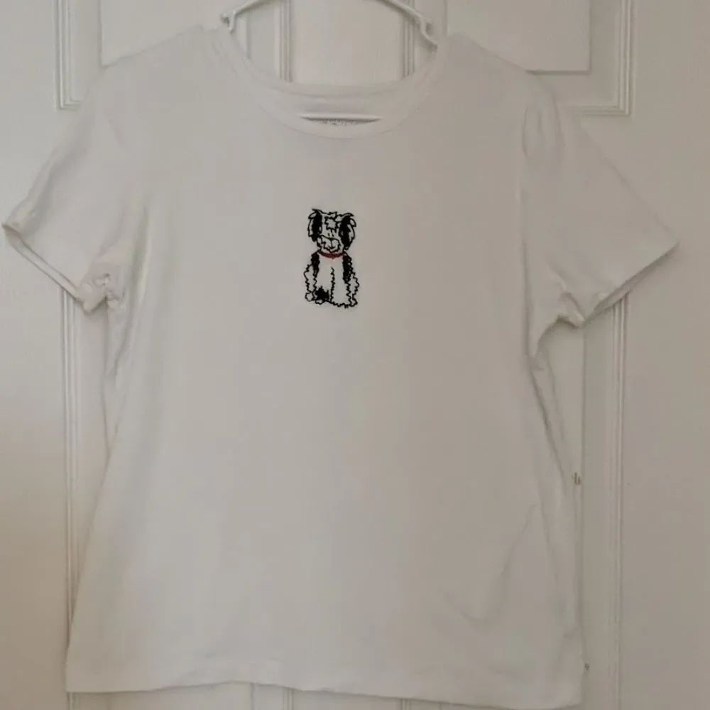 Christopher & Banks embroidered dog top Sz M